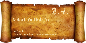Nobel Arikán névjegykártya